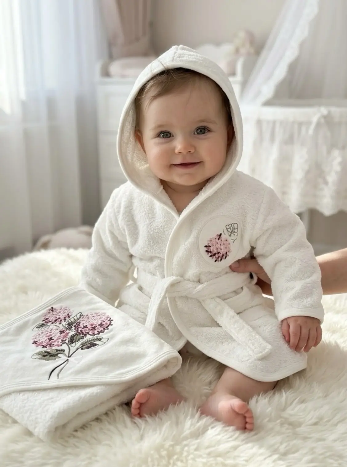 سرویس حوله دخترانه نوزادی ترک برند Eda baby